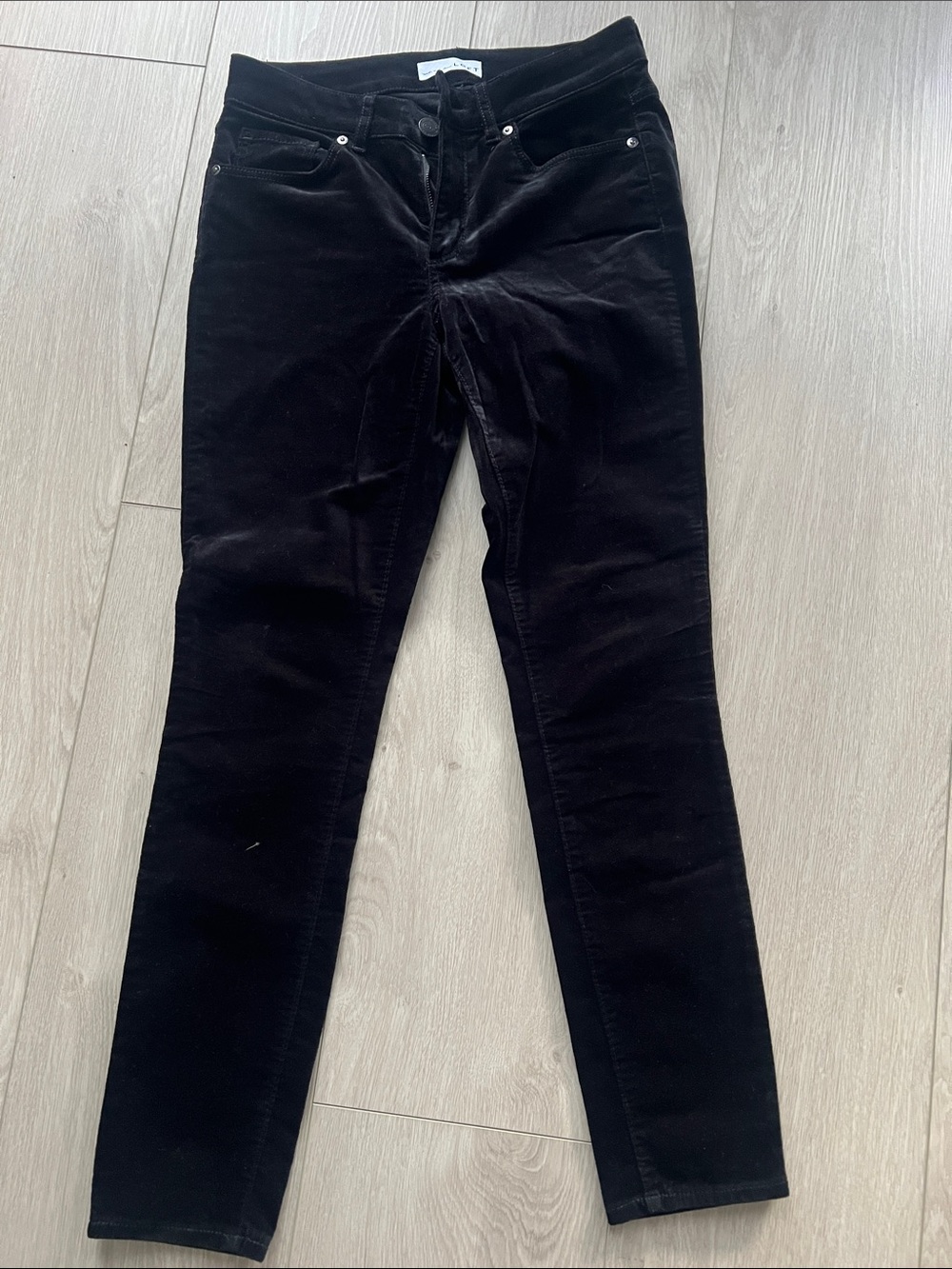 LOFt Black Velvet Skinny Pants